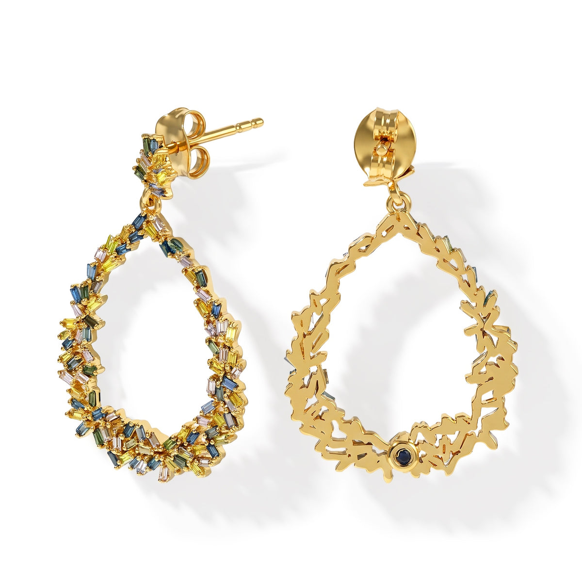GP Blue Diamond, Multi Gemstones Earring in 18K YG VermeilSterling Silver  1.108  Ct. 8749831 4