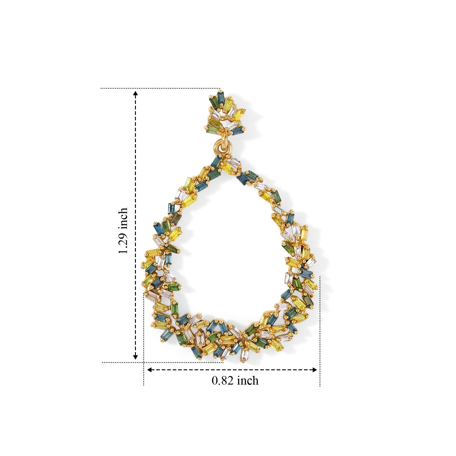 GP Blue Diamond, Multi Gemstones Earring in 18K YG VermeilSterling Silver  1.108  Ct. 8749831 6