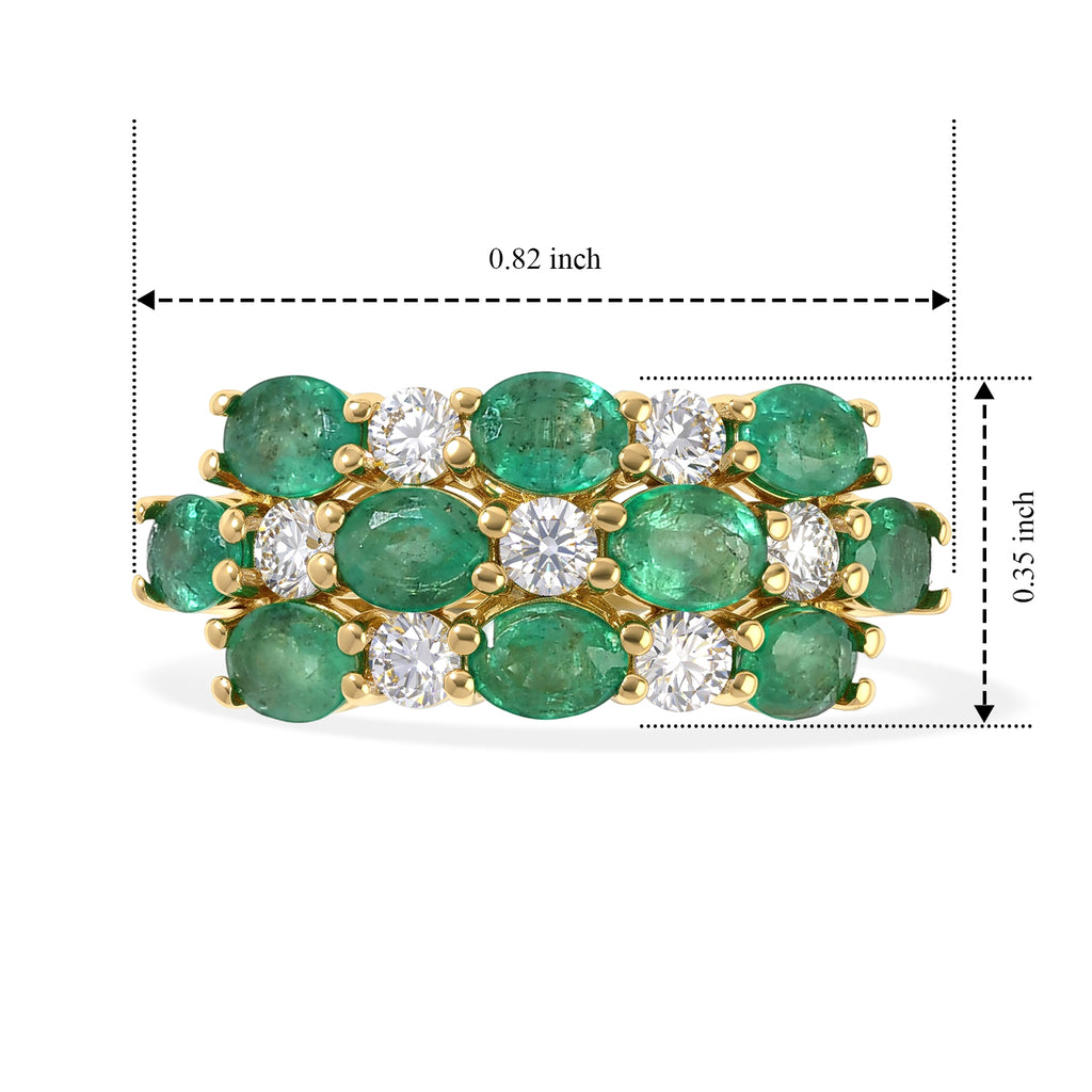 D'Joy Emerald, Lab Grown Diamond Cluster Ring in 18K YG VermeilSterling Silver  2.362  Ct._8749833_5