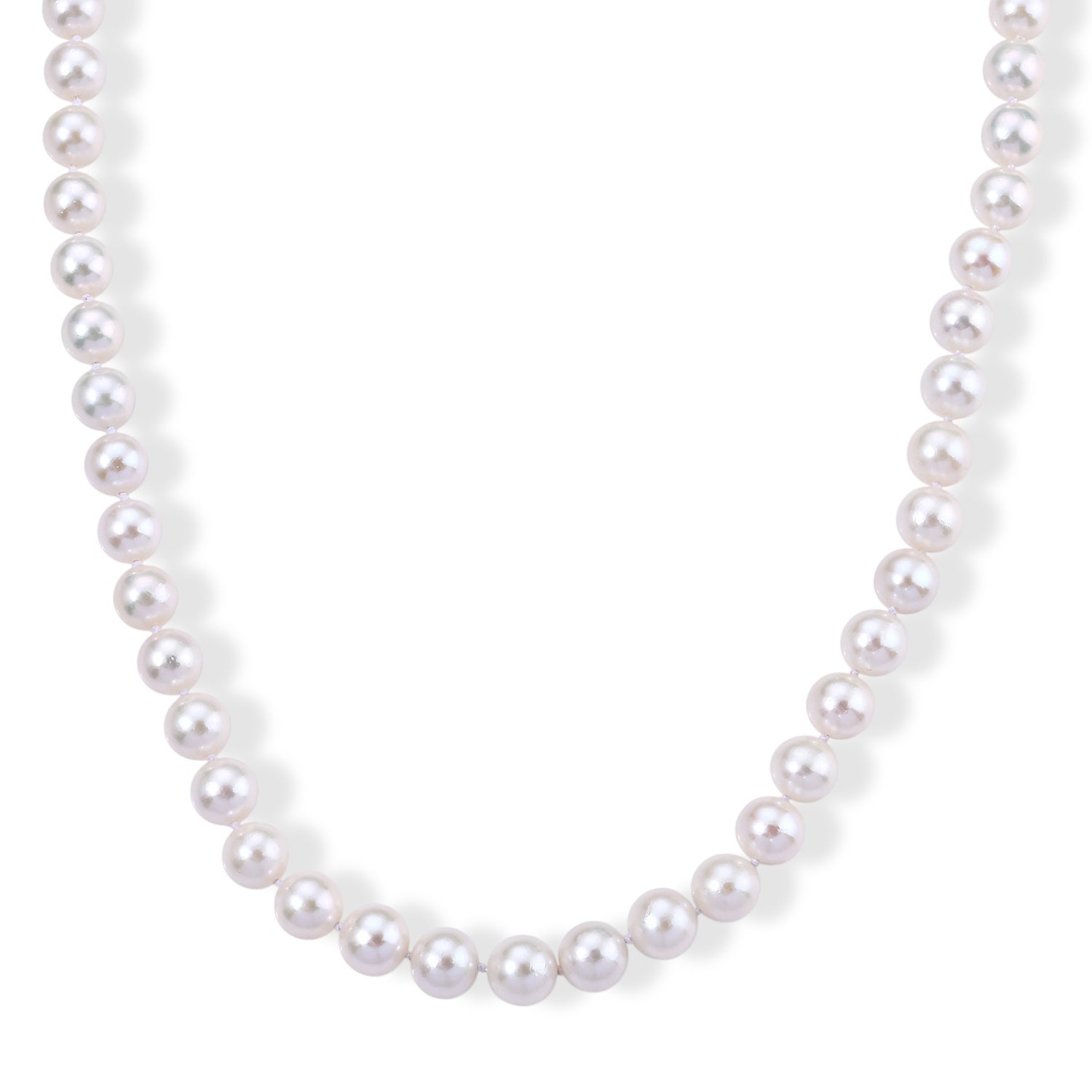 D'Joy 950 Platinum A White Edison Pearl Beads Necklace (Size - 20) in Rhodium Overlay, Platinum Wt.1 Gms  390.000  Ct. 8750302 0