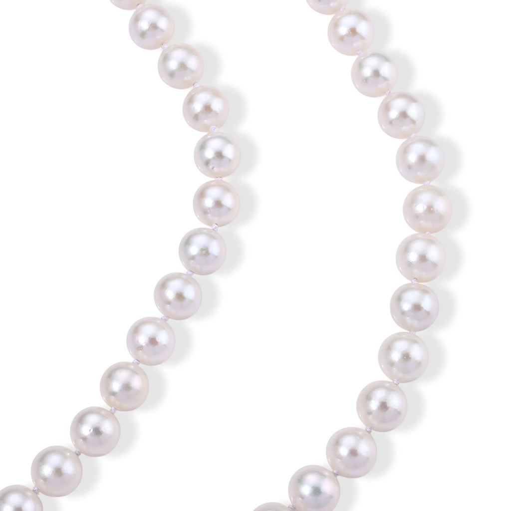 D'Joy 950 Platinum A White Edison Pearl Beads Necklace (Size - 20) in Rhodium Overlay, Platinum Wt.1 Gms  390.000  Ct._8750302_2