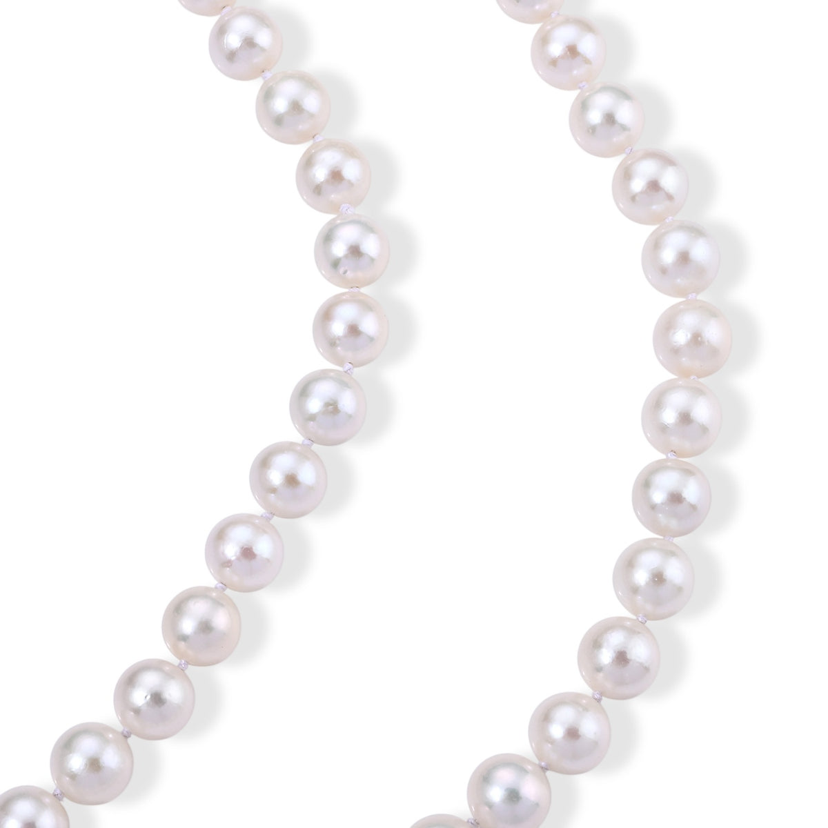 D'Joy 950 Platinum A White Edison Pearl Beads Necklace (Size - 20) in Rhodium Overlay, Platinum Wt.1 Gms  390.000  Ct. 8750302 2