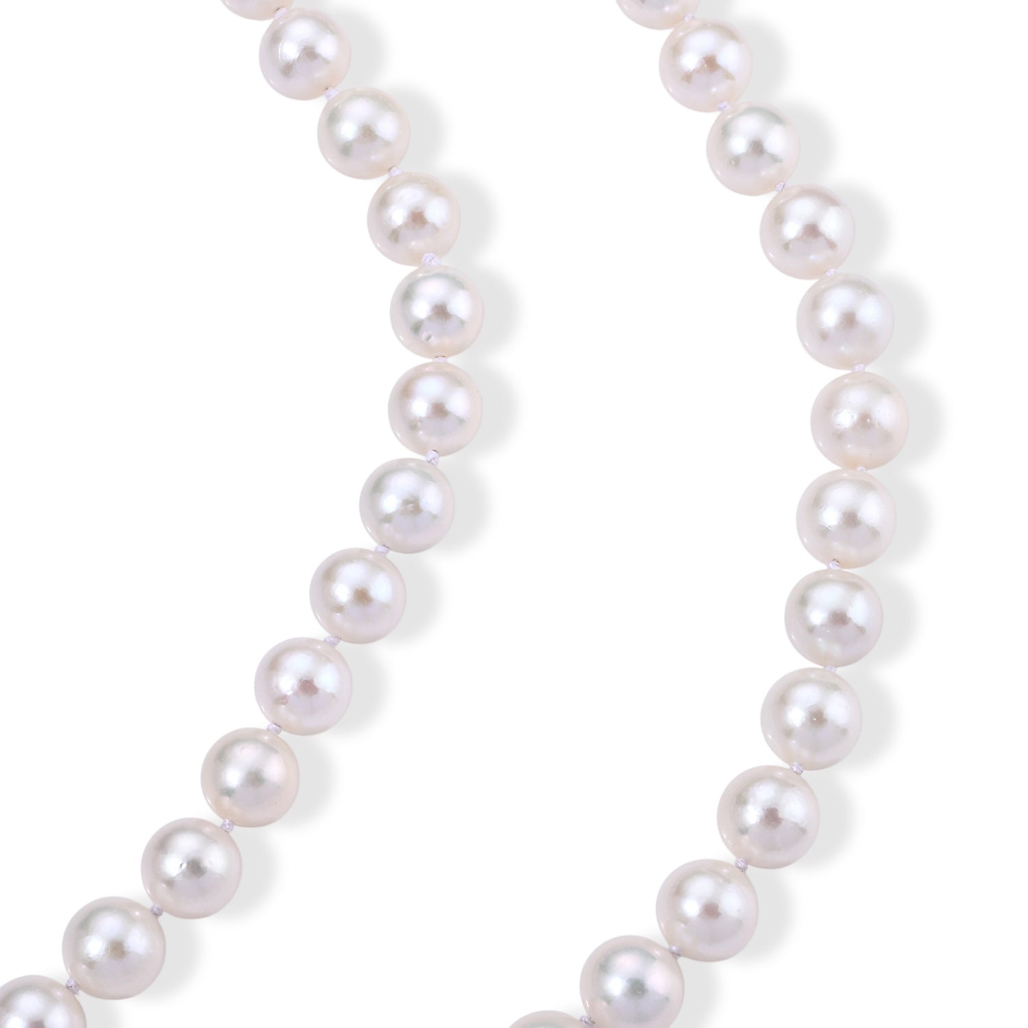 D'Joy 950 Platinum A White Edison Pearl Beads Necklace (Size - 20) in Rhodium Overlay, Platinum Wt.1 Gms  390.000  Ct. 8750302 2