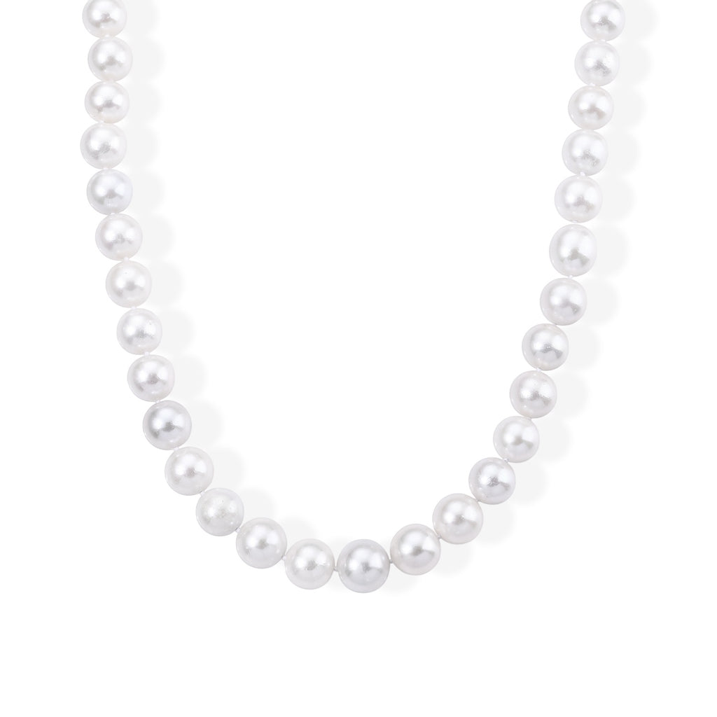 D'Joy - White Edison Pearl (15-17mm) Beads Necklace (Size - 20) in Rhodium Overlay Sterling Silver 730.00 Ct._8750304