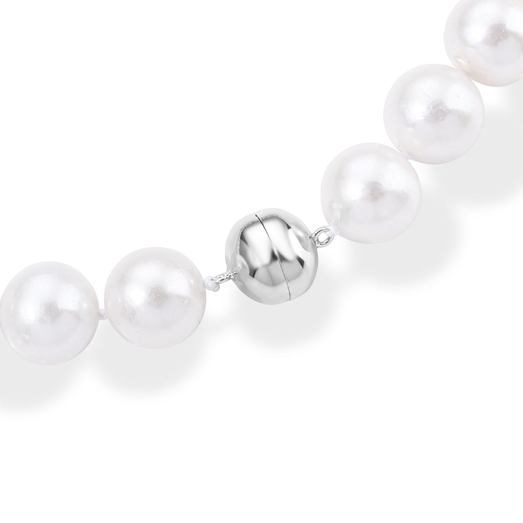 D'Joy - White Edison Pearl (15-17mm) Beads Necklace (Size - 20) in Rhodium Overlay Sterling Silver 730.00 Ct._8750304_2