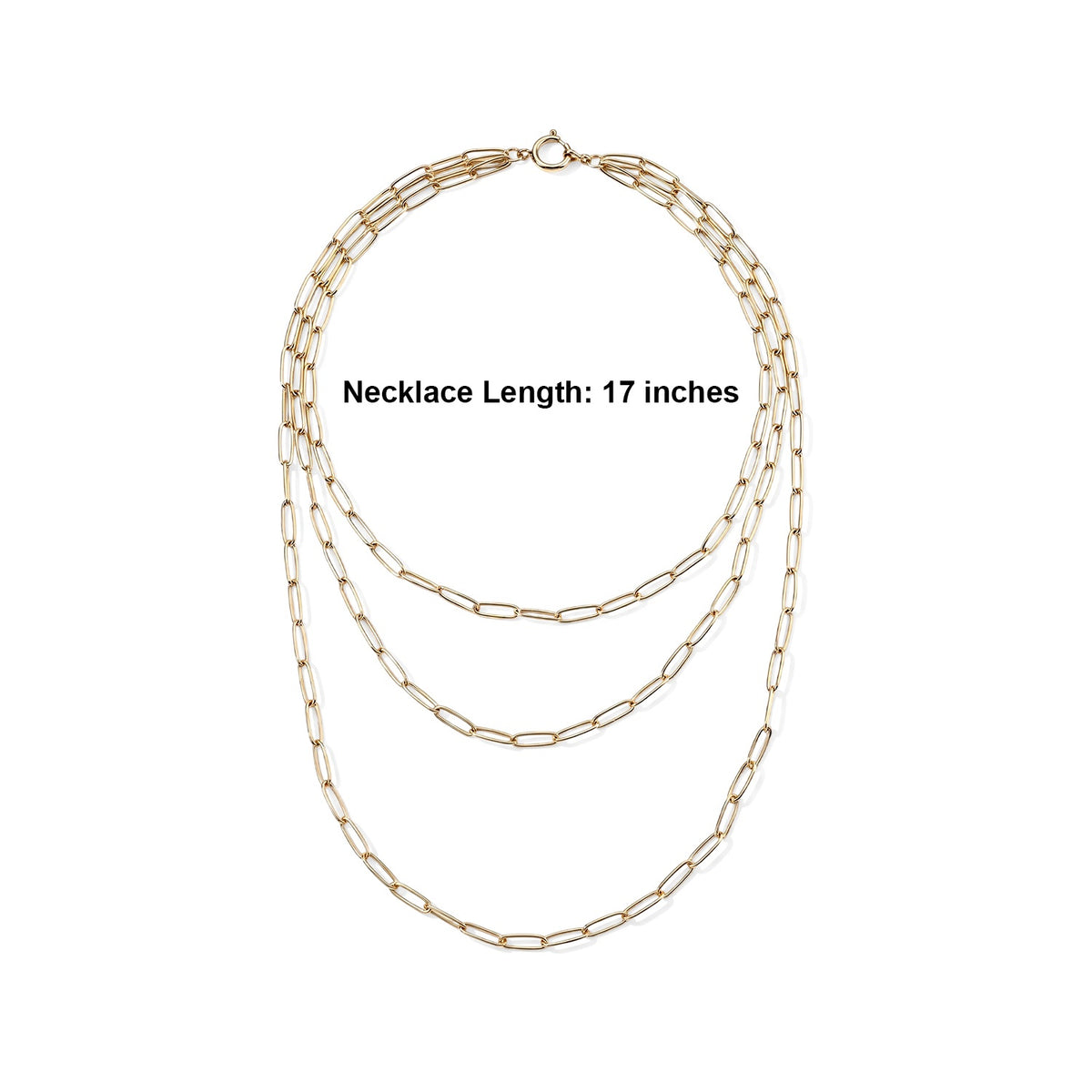 Close Out Deal - Three Row Paperclip Necklace (Size - 17) V32717174 6