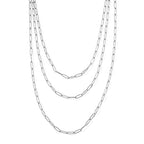 Paperclip Necklace (Size - 17) in Silver Tone_8750331