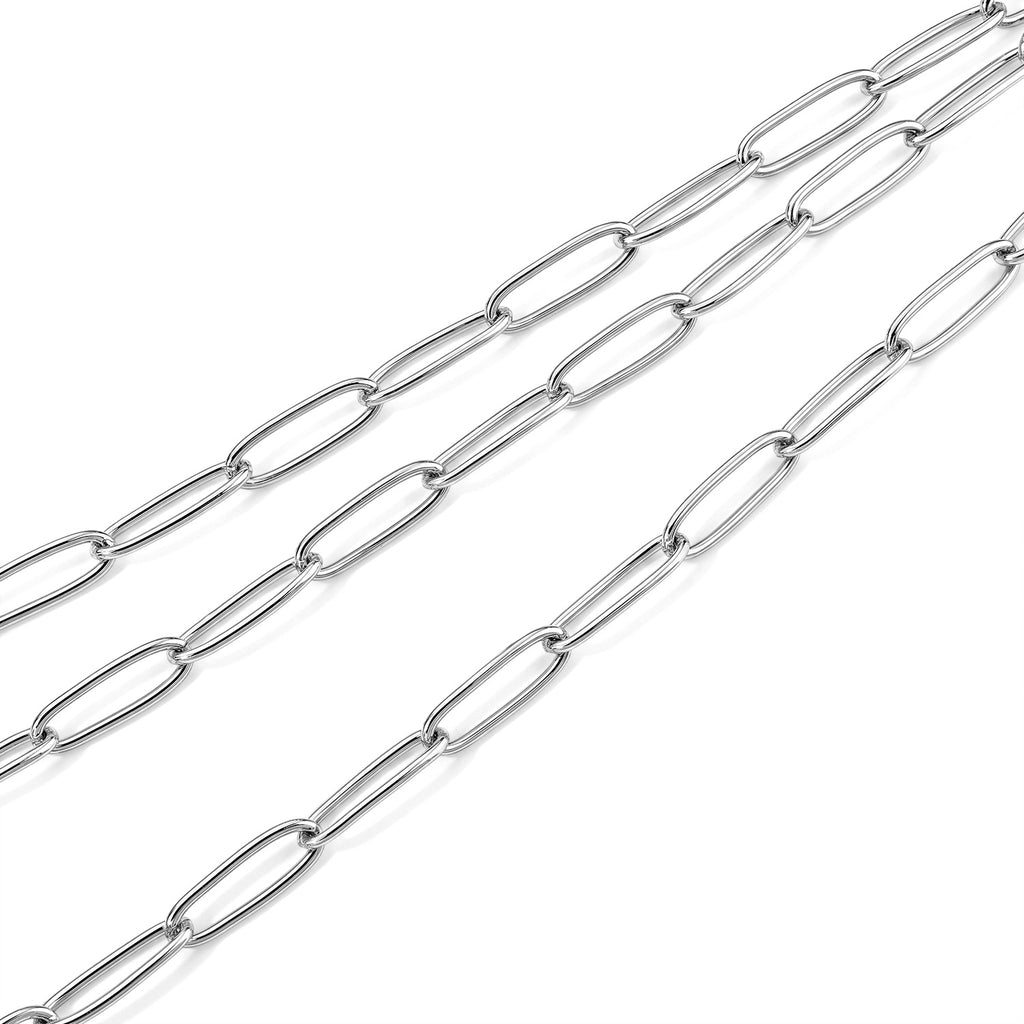 Paperclip Necklace (Size - 17) in Silver Tone_8750331_3
