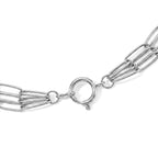 Paperclip Necklace (Size - 17) in Silver Tone_8750331_4