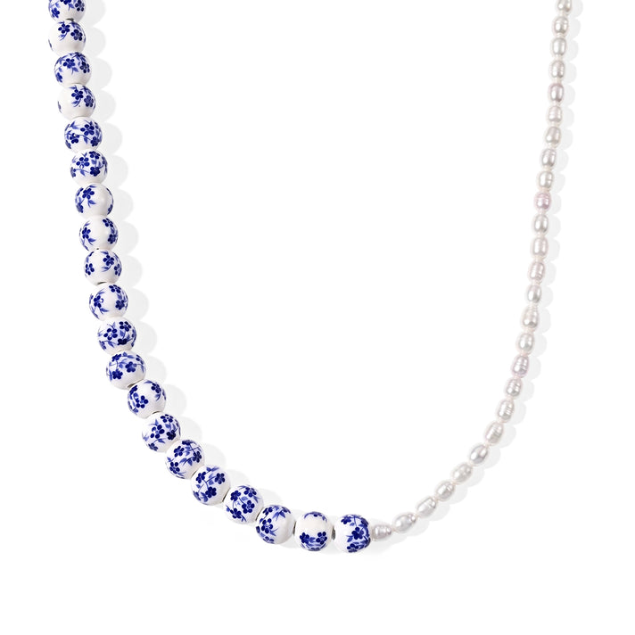 Ceramic &amp; White Fresh Water Pearl Necklace (Size - 20) with Senorita Clasp 245.00 Ct. 8750394 1