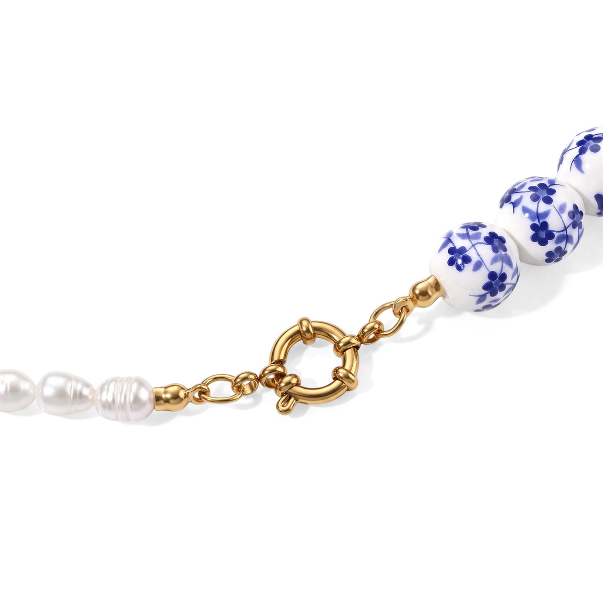 Ceramic &amp; White Fresh Water Pearl Necklace (Size - 20) with Senorita Clasp 245.00 Ct. 8750394 4