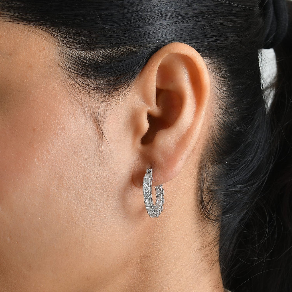 D'Joy Moissanite Earring in Platinum OverlaySterling Silver  5.278  Ct._8750786_1