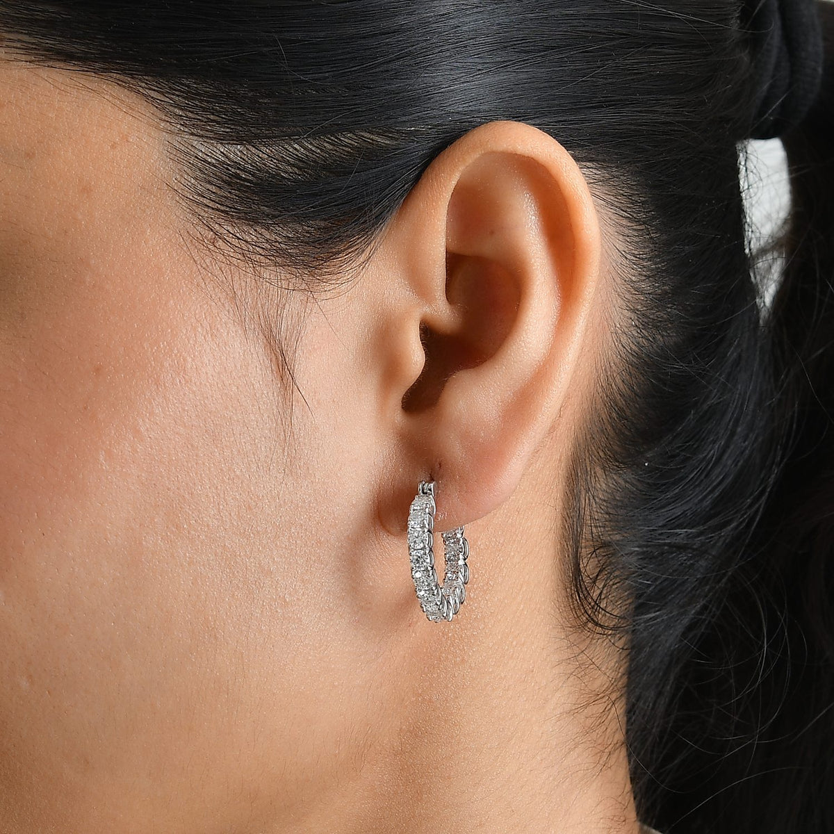 D'Joy Moissanite Earring in Platinum OverlaySterling Silver  5.278  Ct. 8750786 1