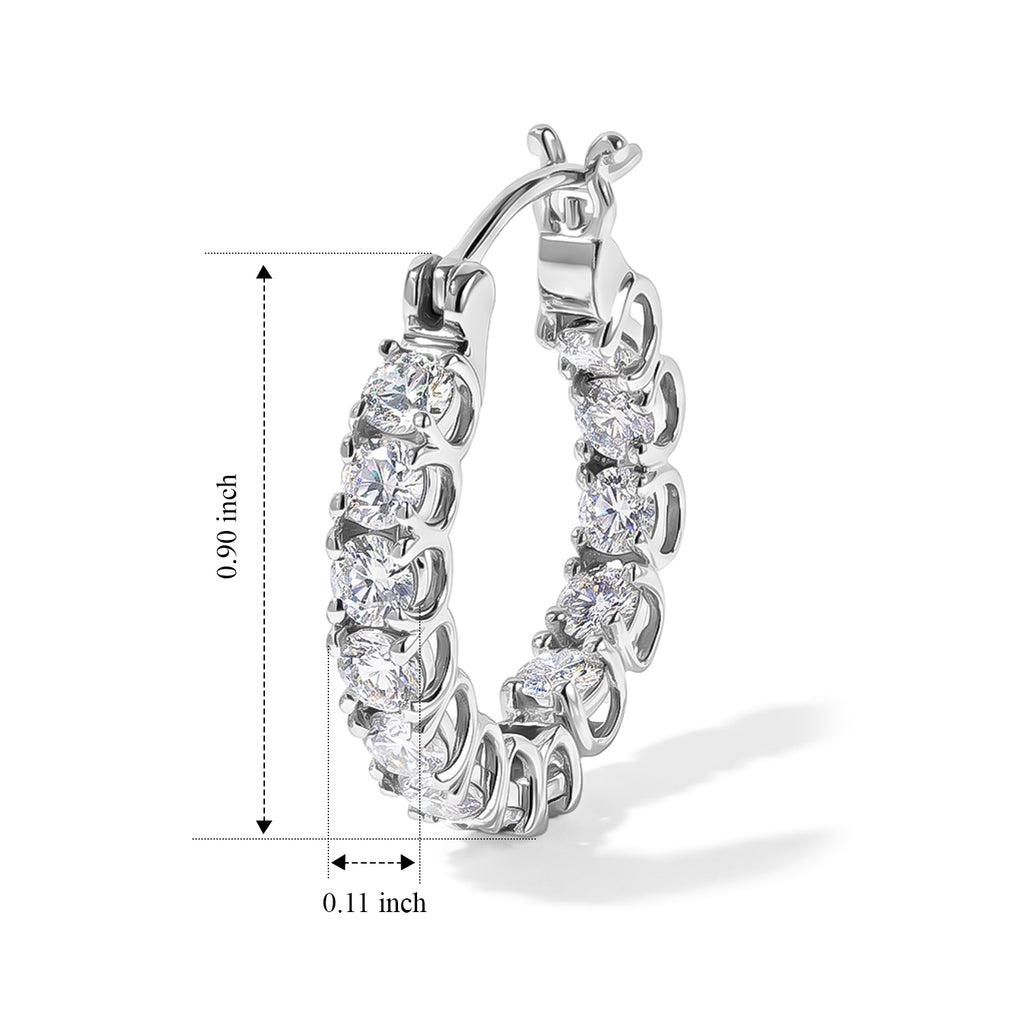 D'Joy Moissanite Earring in Platinum OverlaySterling Silver  5.278  Ct._8750786_4
