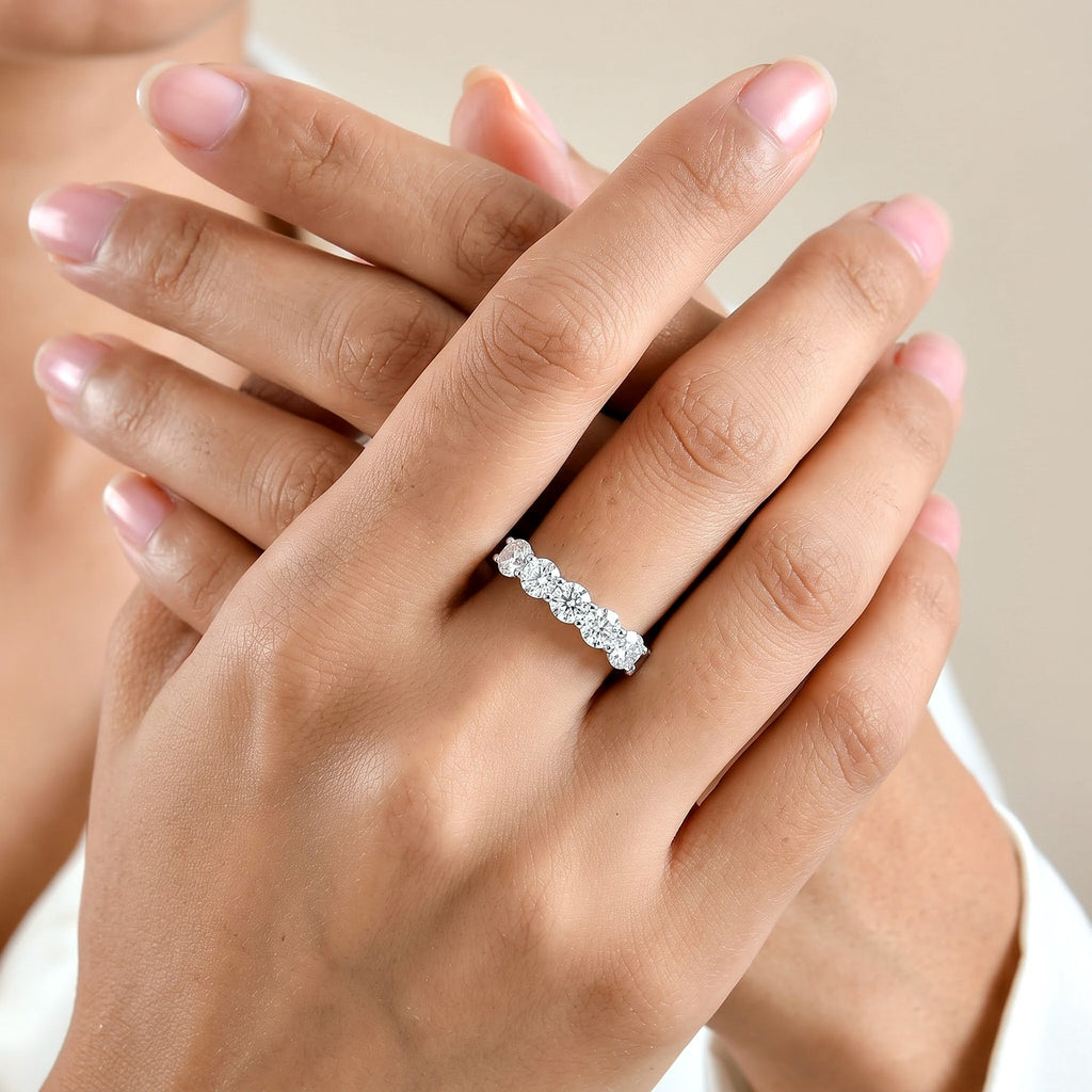 D'Joy Moissanite Ring in Platinum OverlaySterling Silver  1.175  Ct._8750791_1