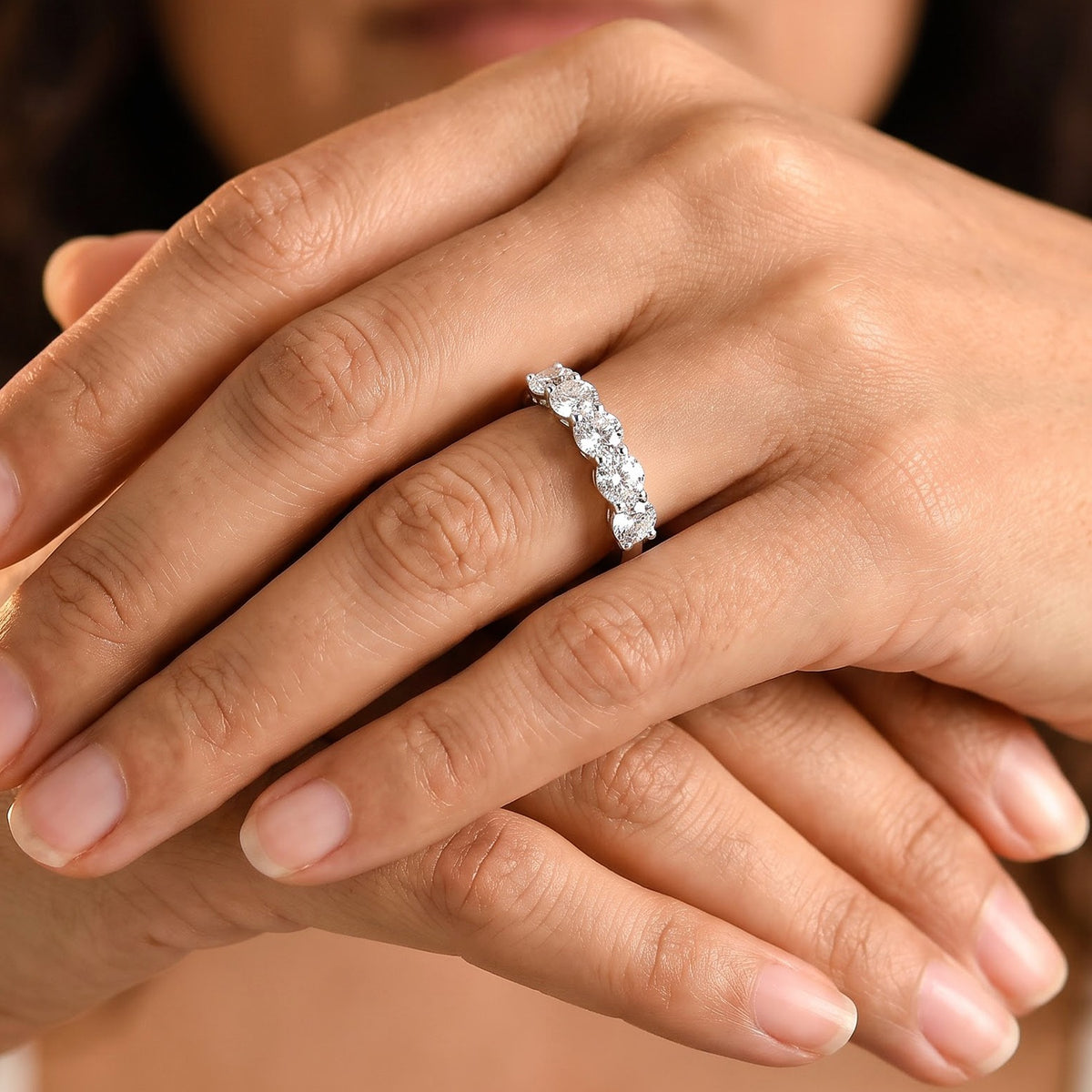 D'Joy Moissanite Ring in Platinum OverlaySterling Silver  1.175  Ct. 8750791 2