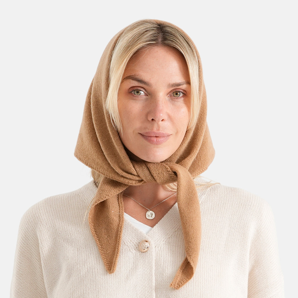 La Marey Signature Wool Printed Scarf (Size - One Size) - Camel_8751251