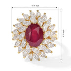 D'Joy - AAA African Ruby & Moissanite Halo Ring in 18K Vermeil Yellow Gold Plated Sterling Silver 4.80 Ct._8751432_5