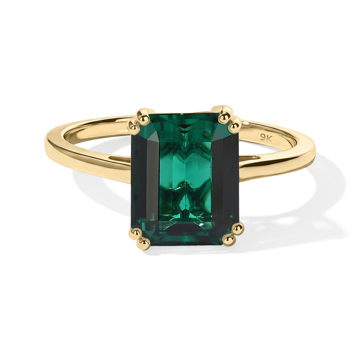 GRAND OPENING SHOWSTOPPER - 9K Yellow Gold AAAA Lab Grown Colombian Emerald Solitaire Ring 2.59 Ct. 8751621 1