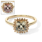 9K Yellow Gold AAA Turkizite & Lab Grown Yellow Diamond (SI) Ring 2.20 Ct._8751648