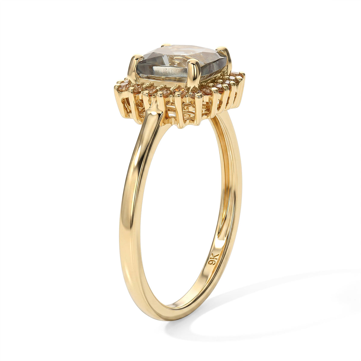9K Yellow Gold AAA Turkizite &amp; Lab Grown Yellow Diamond (SI) Ring 2.20 Ct. 8751648 4
