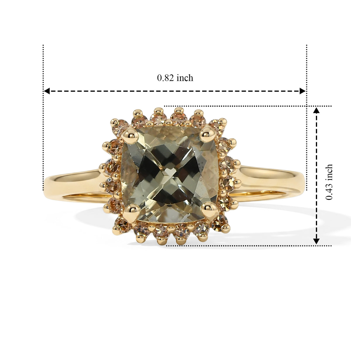 9K Yellow Gold AAA Turkizite &amp; Lab Grown Yellow Diamond (SI) Ring 2.20 Ct. 8751648 6