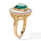 GP Emeraldine Triplet Quartz, White Zircon, Kanchanaburi Blue Sapphire Main Stone With Surrounding Stone Ring in 18K YG VermeilSterling Silver, Silver Wt.5 Gms  5.833  Ct._8751680_2