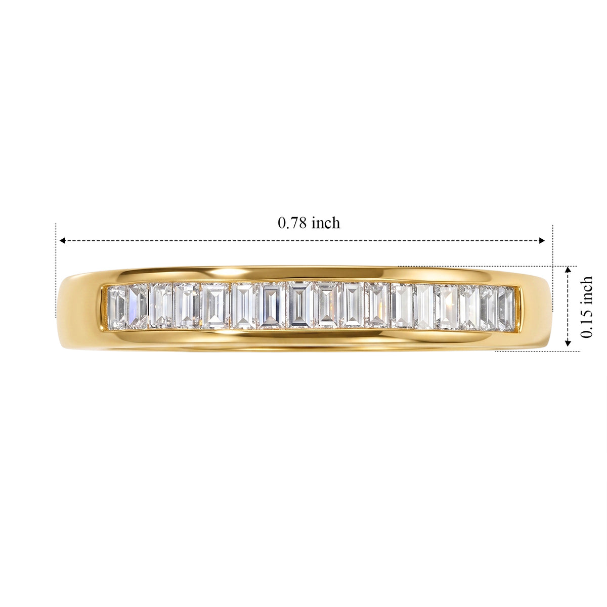 New York Close Out Deal- - Earth Mined Natural White Diamond Band Ring in Yellow Gold Plated Sterling Silver 0.25 Ct. V32747752 6