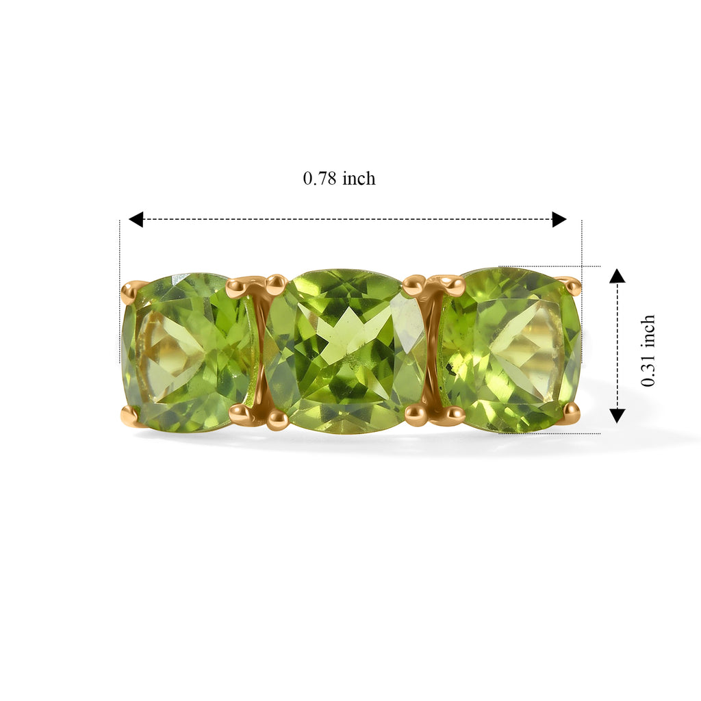 D'Joy - Peridot Trilogy Ring in Yellow Gold Plated Sterling Silver 4.74 Ct._8751782_4