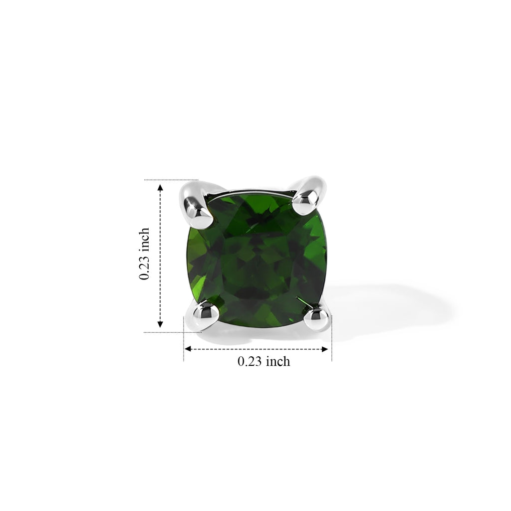 D'Joy - Natural Chrome Diopside Solitaire Stud Earring with Push Post in Platinum Overlay Sterling Silver 1.34 Ct._8751790_4