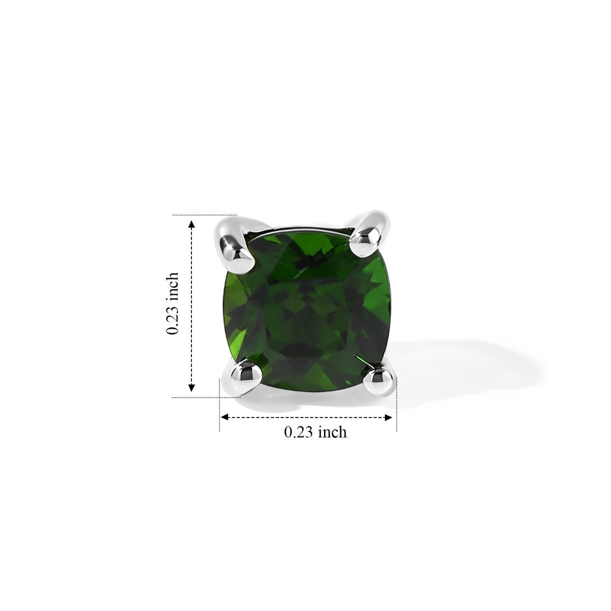 D'Joy - Natural Chrome Diopside Solitaire Stud Earring with Push Post in Platinum Overlay Sterling Silver 1.34 Ct. 8751790 4