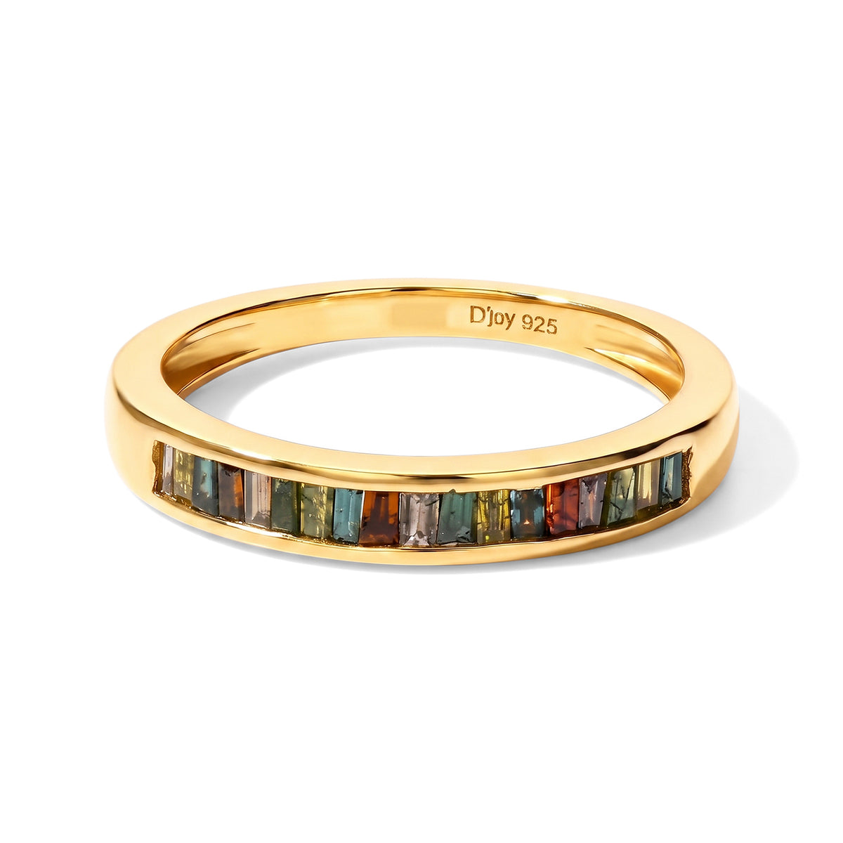 New York Close Out Deal - Earth Mined Multi Diamond Band Ring in Yellow Gold Plated Sterling Silver 0.25 Ct. 8751792 0