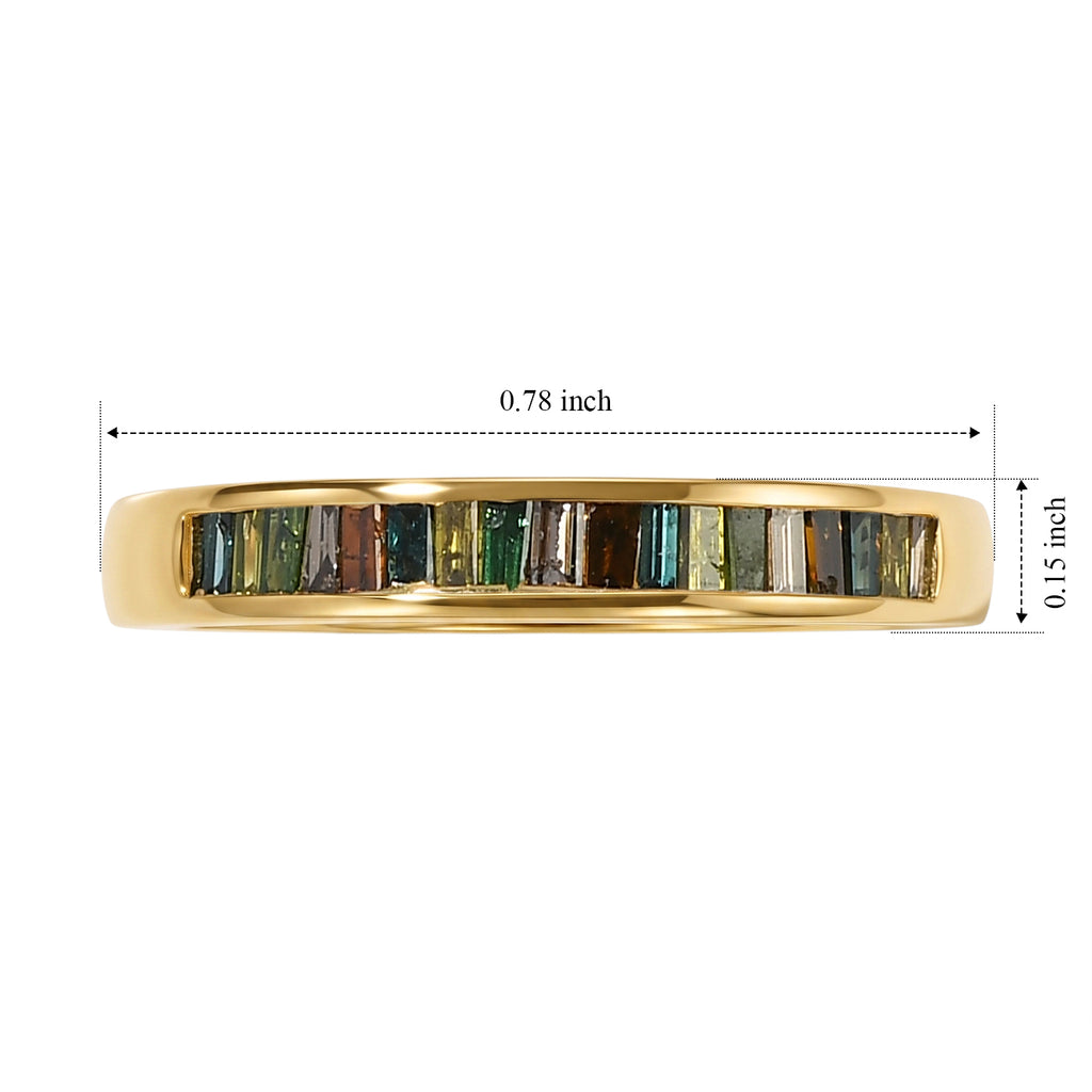 D'Joy Natural Yellow Diamond, Multi Gemstones Band Ring in 18K YG PlatingSterling Silver  0.255  Ct._8751792_5
