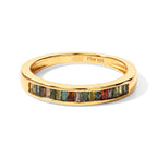 D'Joy Natural Yellow Diamond, Multi Gemstones Band Ring in 18K YG PlatingSterling Silver  0.255  Ct._8751796