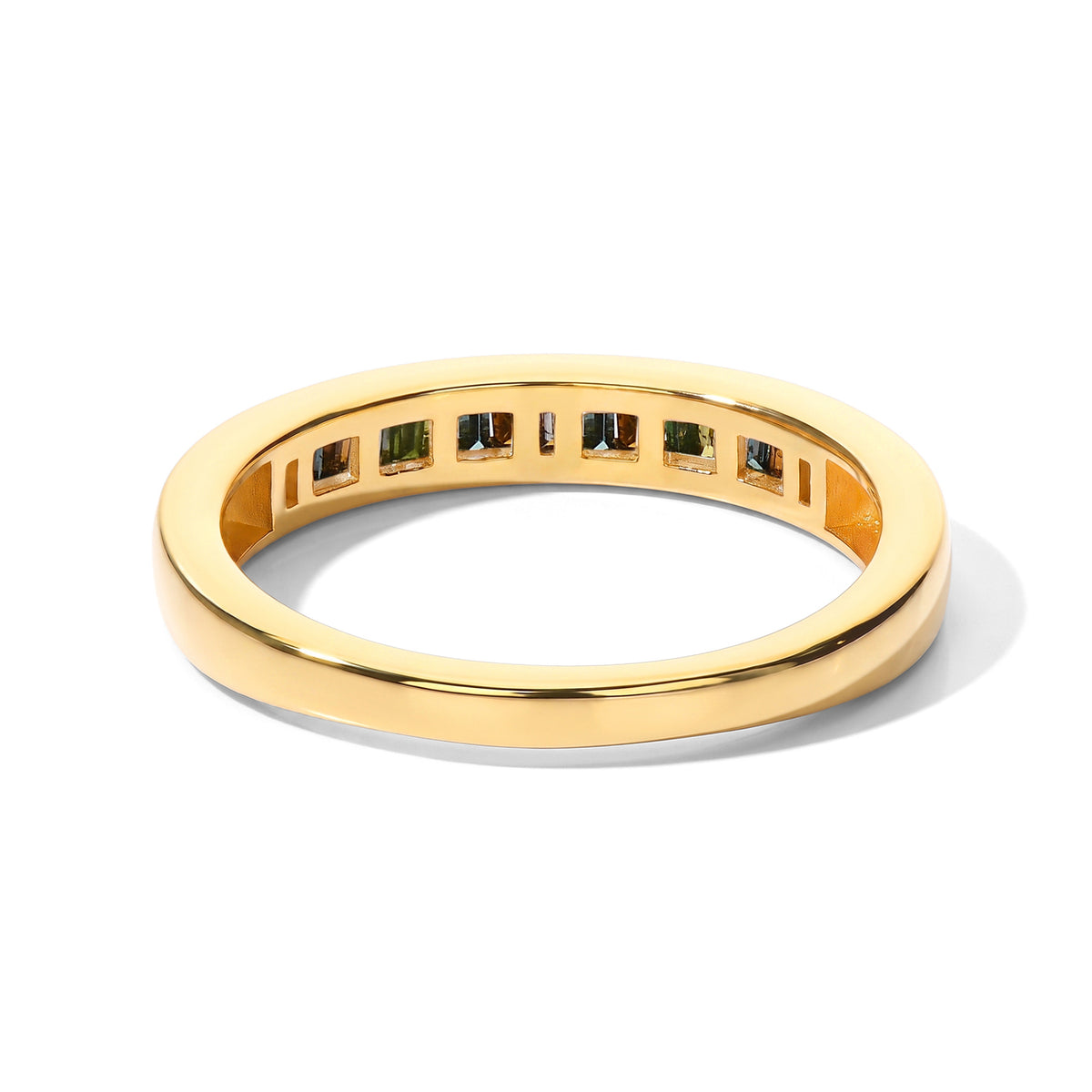 New York Close Out Deal- - Earth Mined Multi Diamond Band Ring in Yellow Gold Plated Sterling Silver 0.25 Ct. V32702638 5