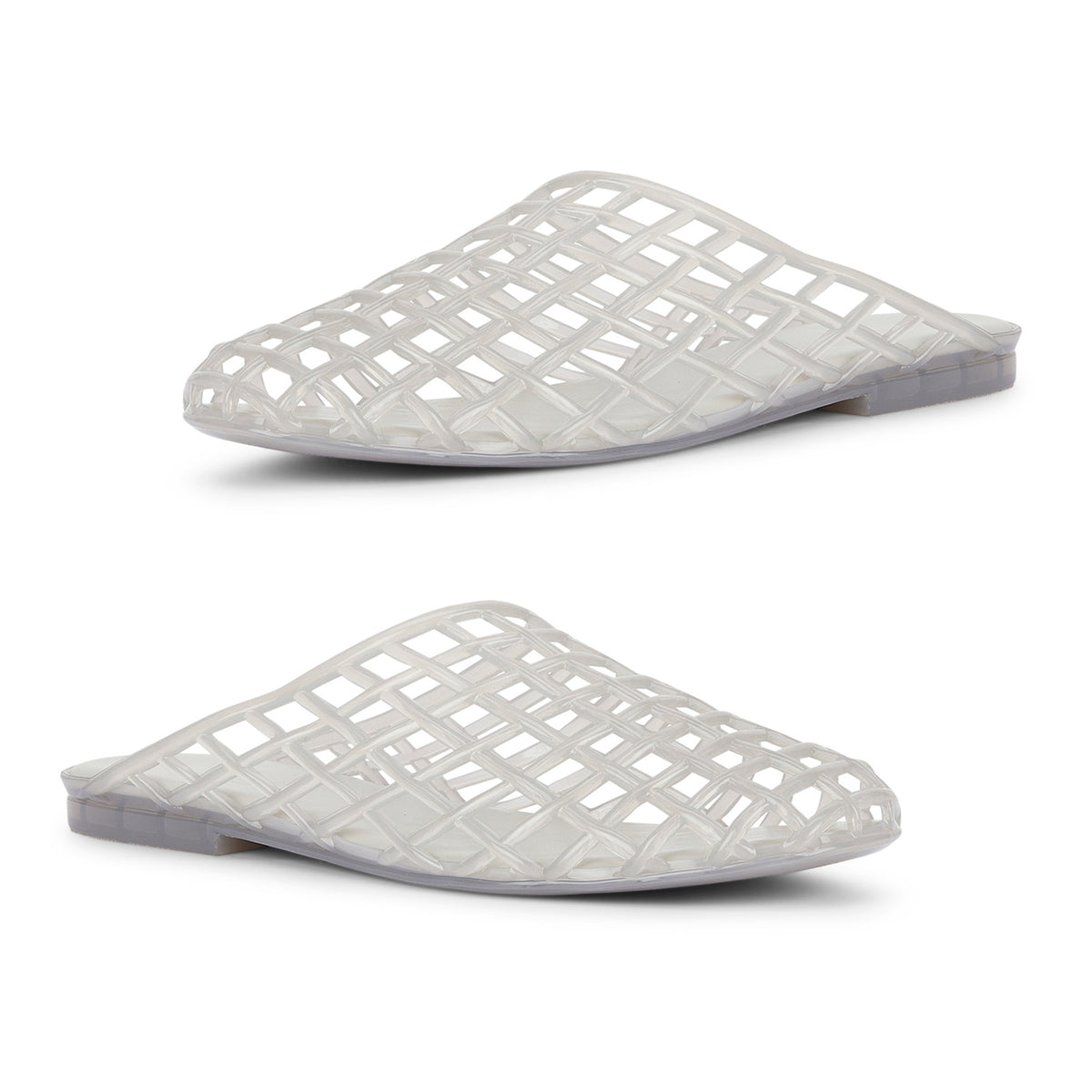 Womens MXP1 Water-Resistant Laser Cut Slip-On Flat Mules (Size 4) - Grey V32753996 1