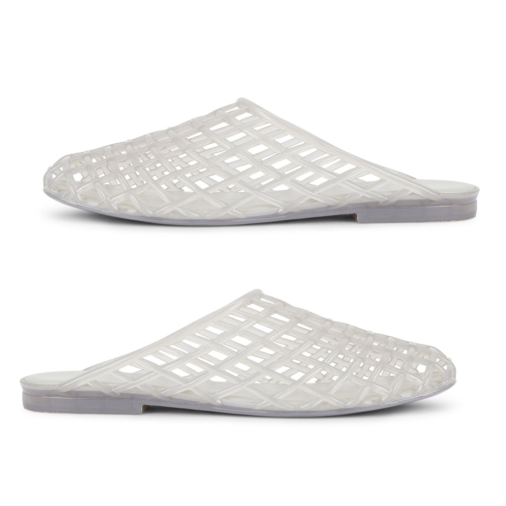 Womens MXP1 Water-Resistant Laser Cut Slip-On Flat Mules (Size 5) - Grey_8751838