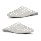 Womens MXP1 Water-Resistant Laser Cut Slip-On Flat Mules (Size 5) - Grey_8751838_1