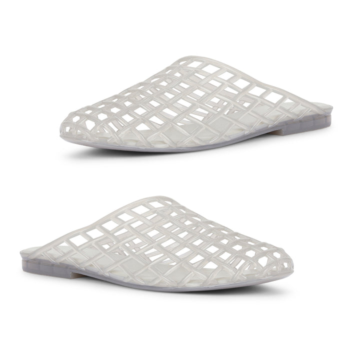 Womens MXP1 Water-Resistant Laser Cut Slip-On Flat Mules (Size 5) - Grey 8751838 2