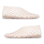 Ladies MXP Cutout Lattice Slip-On Jelly Ballet Flats (Size 4) - Nude_8751843