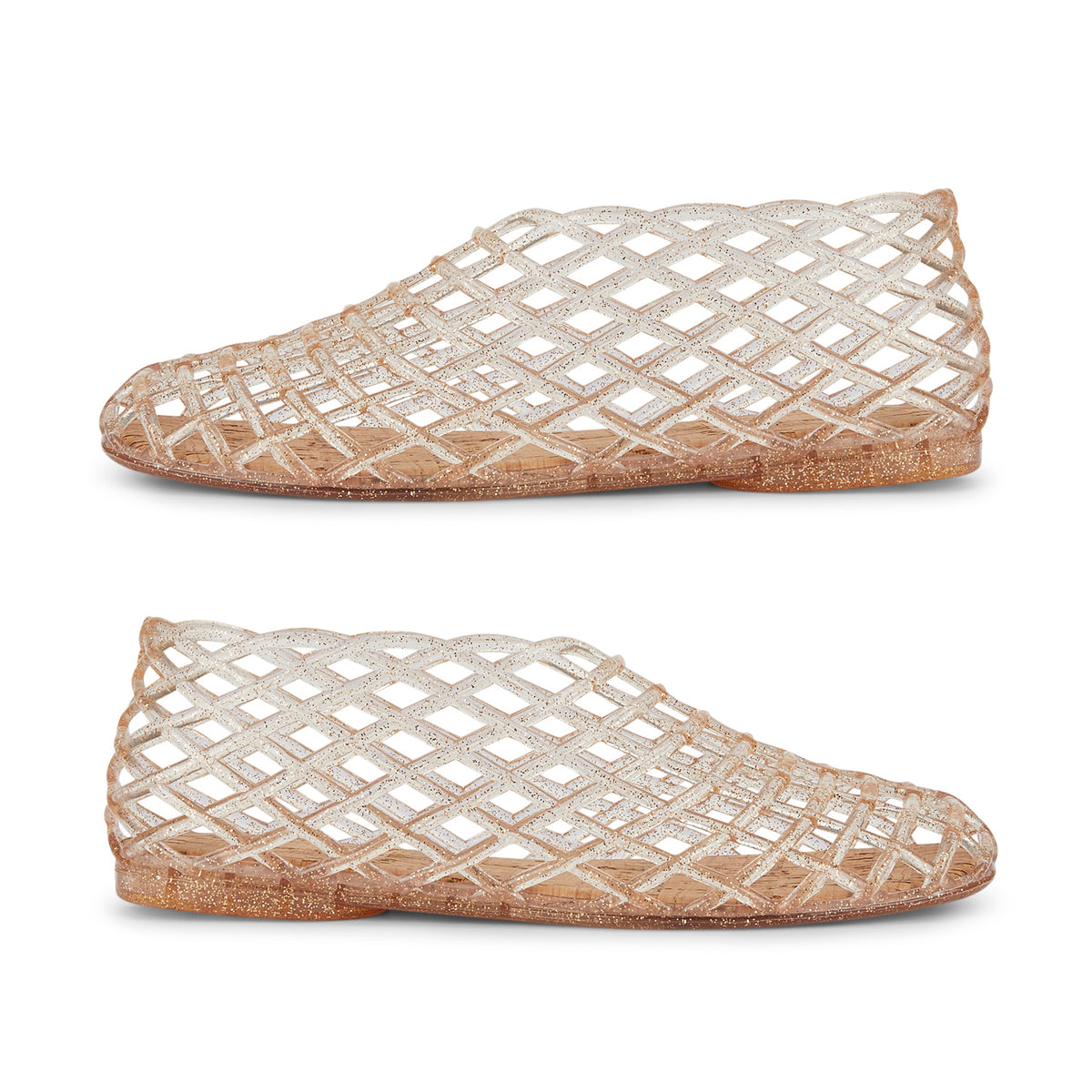 Ladies MXP Cutout Lattice Slip-On Jelly Ballet Flats (Size 6) - Gold V32752115 0