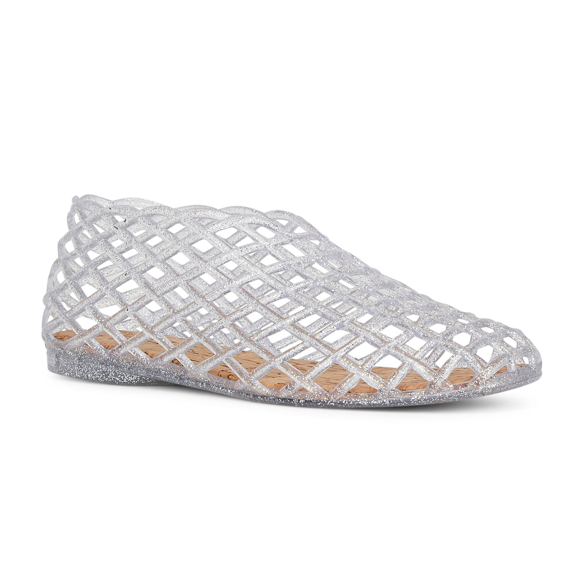 Ladies MXP Cutout Lattice Slip-On Jelly Ballet Flats (Size 6) - Silver V32740498 0