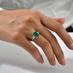 Luxuriant - Lab Grown Columbian Emerald & Lab Grown Diamond (SI/G-H) Ring in Rhodium Overlay Sterling Silver 3.35 Ct._8752496_2
