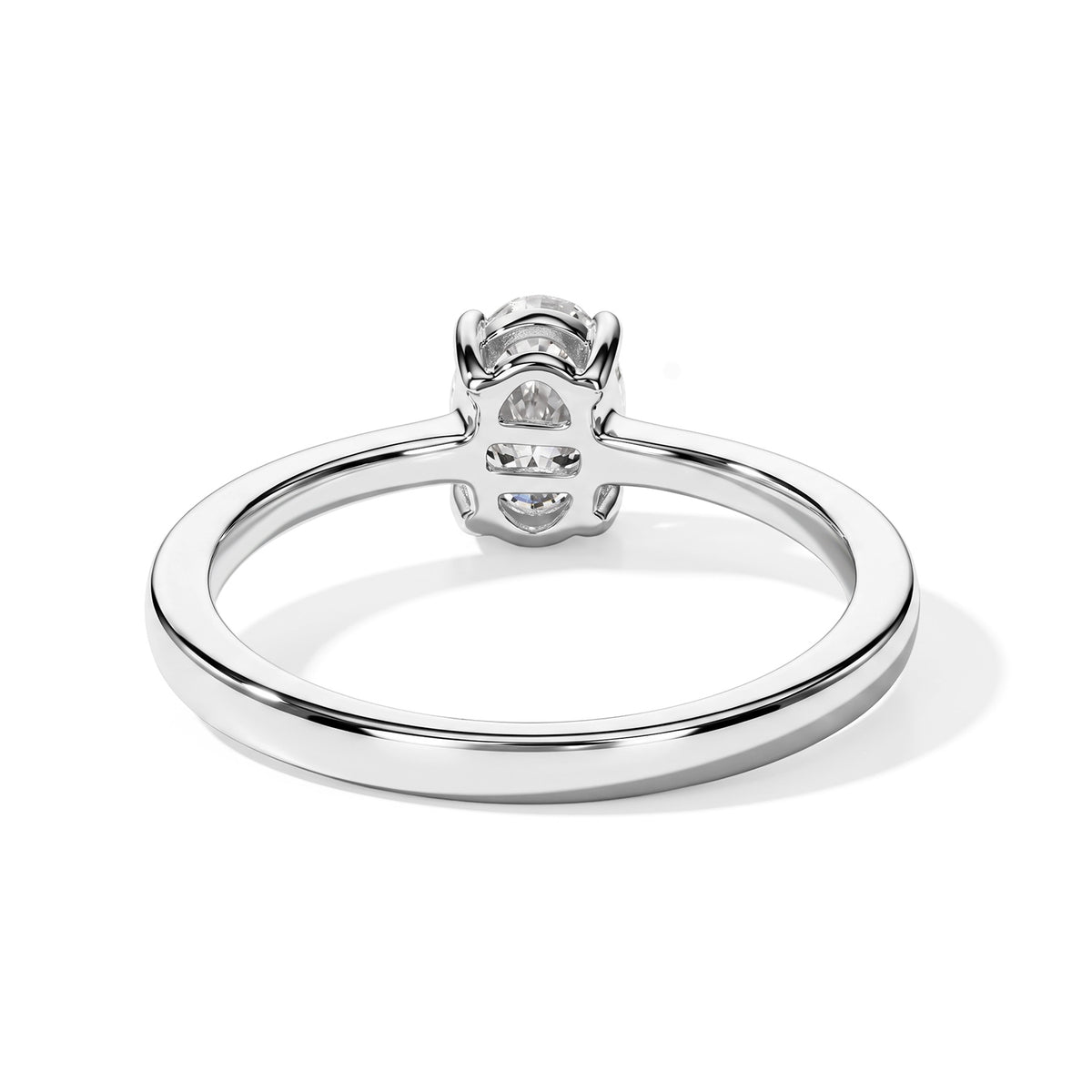 D'Joy - Moissanite Solitaire Ring in Rhodium Overlay Sterling Silver 8752801 5