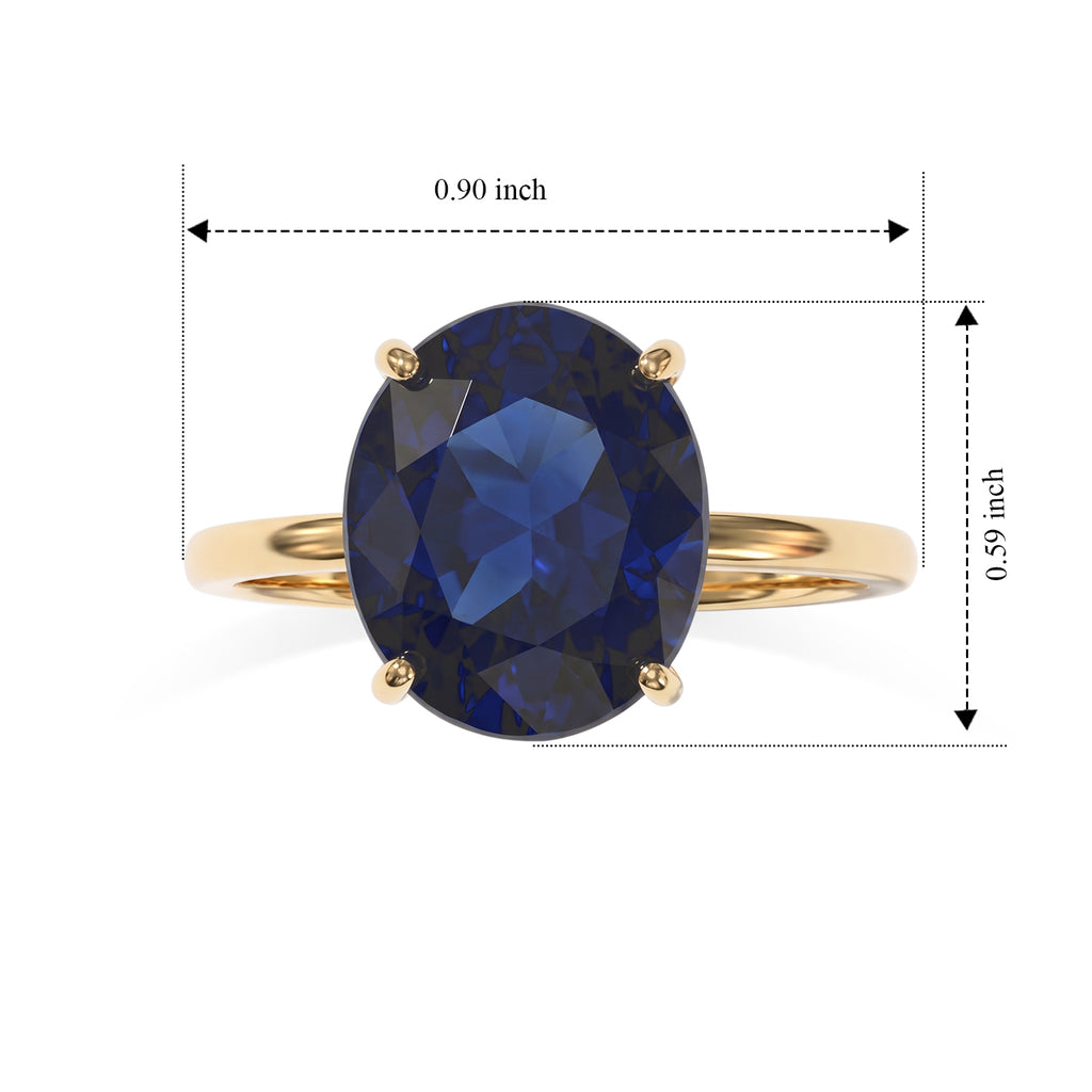 Luxoro - 9K Yellow Gold AAA Diffused Blue Sapphire Solitaire Ring 7.50 Ct._8753236_5