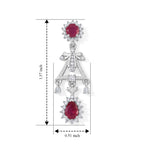 D'Joy - AAA African Ruby & White Zircon Dangling Earring with Push Post in Rhodium Overlay Sterling Silver 5.26 Ct._8753326_5