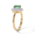 D'Joy - AAA Gemfields Zambian Emerald & White Zircon Ring in 18K Vermeil Yellow Gold Plated Sterling Silver 2.90 Ct._8753444_3