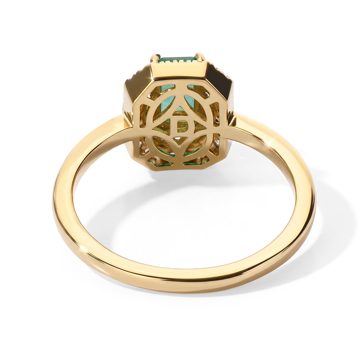 D'Joy - AAA Gemfields Zambian Emerald &amp; White Zircon Halo Ring in 18K Vermeil Yellow Gold Plated Sterling Silver 2.90 Ct. 8753444 5