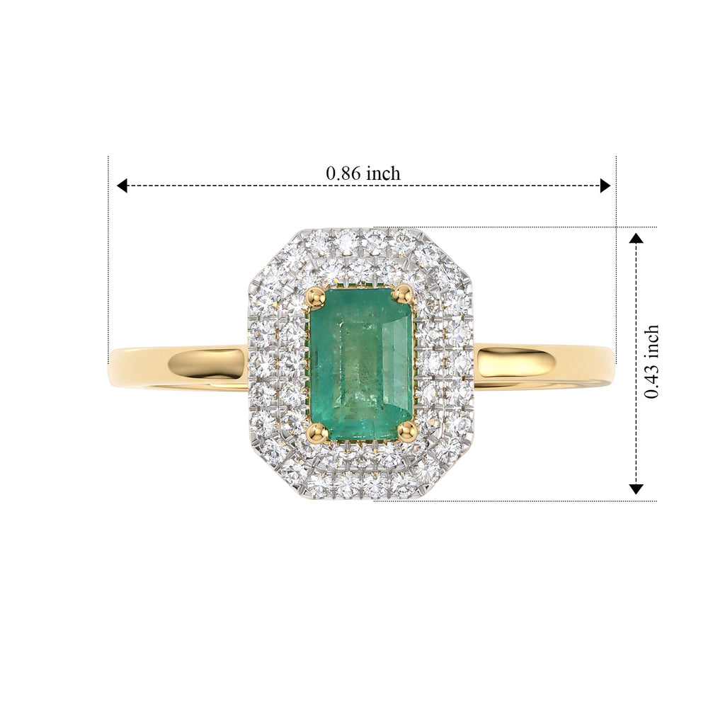 D'Joy - AAA Gemfields Zambian Emerald & White Zircon Ring in 18K Vermeil Yellow Gold Plated Sterling Silver 2.90 Ct._8753444_5