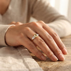 D'Joy - Turkizite & Natural White Diamond Ballerina Ring in 18K Vermeil Yellow Gold Plated Sterling Silver 1.10 Ct._8753728_2